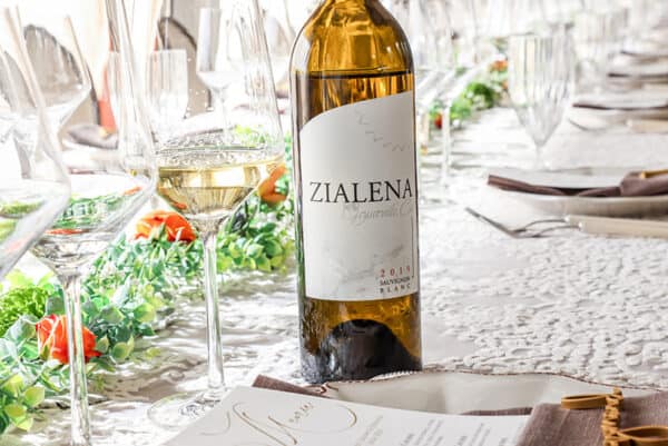 ZIALENA WINE on a dinner table