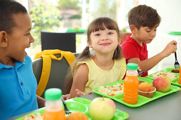 Farm to Fork Children eating locally grown food